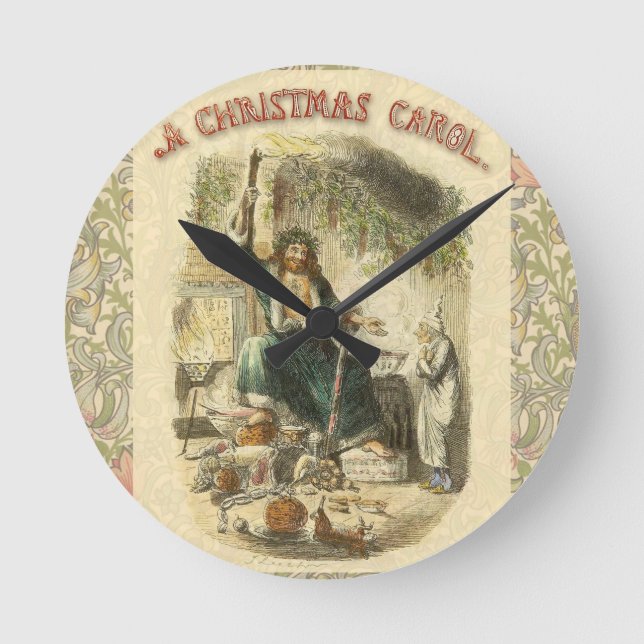 Ghost of Christmas Present Scrooge  Round Clock (Front)