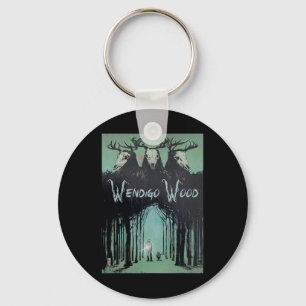 Ghost Of The Forest Cryptid Wendigo Wood Keychain
