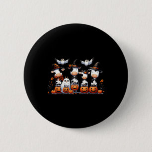 Ghost Owls Cows Halloween Animals Cow Lover Spooky 2 Inch Round Button