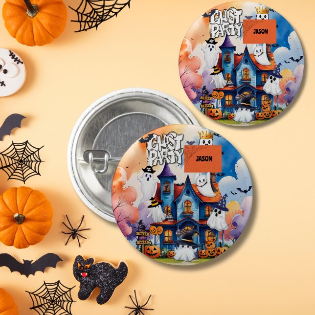  Ghost Party Kids Halloween  1 Inch Round Button (Creator Uploaded)