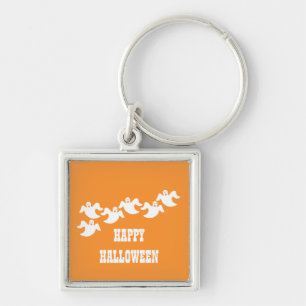 Ghost Party Premium Keychain, Orange Keychain