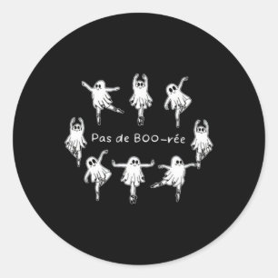 Ghost Pas De Boo-rée Byllet Dancer Spooky Hallowee Classic Round Sticker