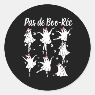 Ghost Pas De Boo-rée Llet Dancer Spooky Halloween Classic Round Sticker