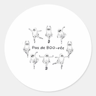 Ghost Pas De Boo-rée Llet Dancer Spooky Halloween  Classic Round Sticker