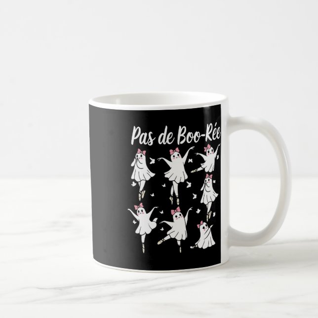 Ghost Pas De Boo-rée Llet Dancer Spooky Halloween  Coffee Mug (Right)