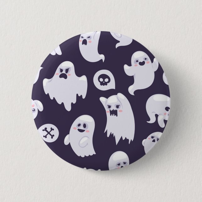Ghost pattern 2 inch round button (Front)
