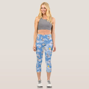 Ghost Pattern Capri Leggings