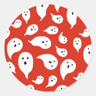 Ghost pattern classic round sticker