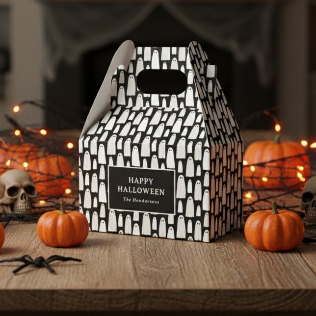 Ghost Pattern Halloween  Favor Box (Creator Uploaded)