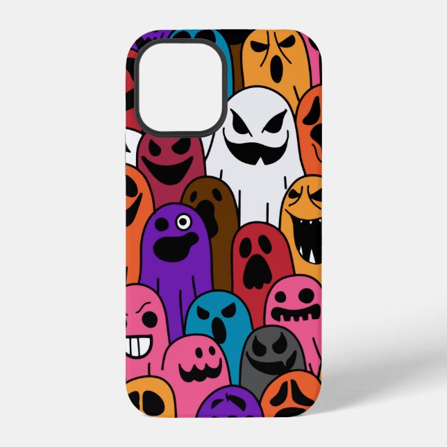 Ghost pattern Halloween spooky scarf isolated repe iPhone Case (Back)