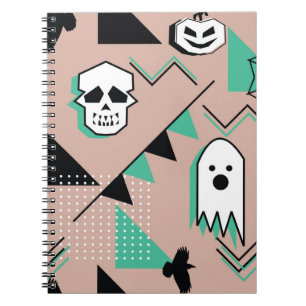 Ghost pattern,halloween theme seamless pattern wit notebook