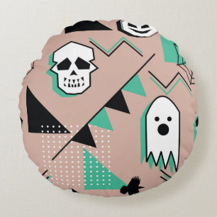 Ghost pattern,halloween theme seamless pattern wit round pillow