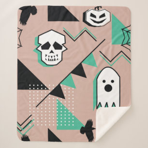 Ghost pattern,halloween theme seamless pattern wit sherpa blanket