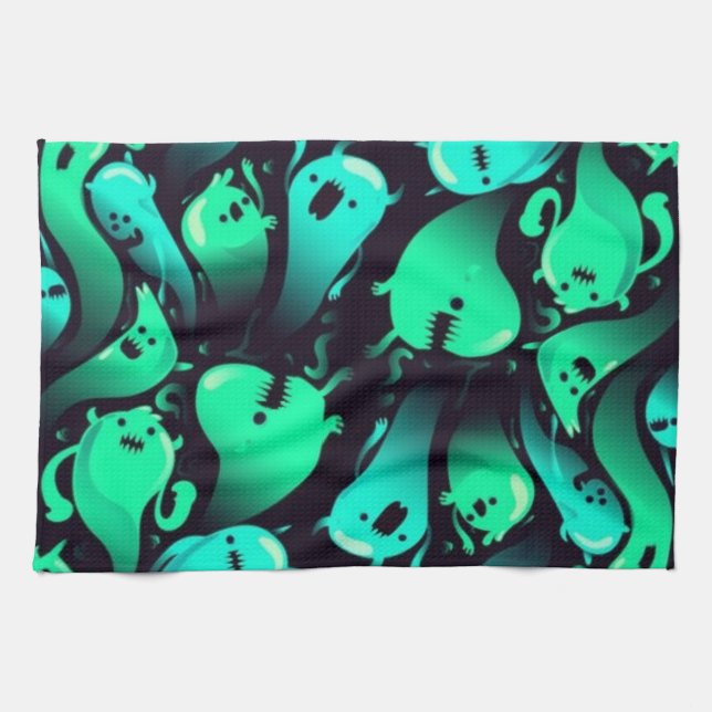 Ghost pattern kitchen towel (Horizontal)