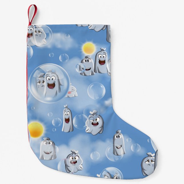 Ghost Pattern Small Christmas Stocking (Front)