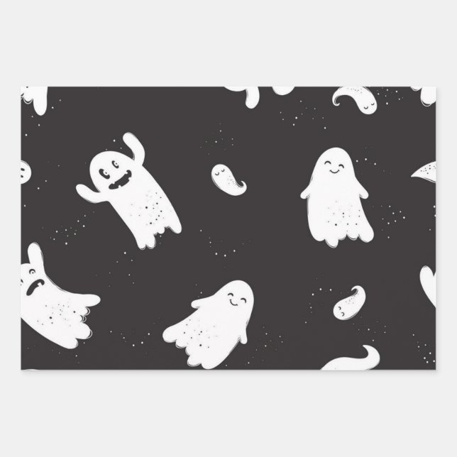 Ghost pattern wrapping paper sheet (Front)