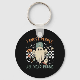 Ghost People All Year Round Retro Halloween Ghost Keychain
