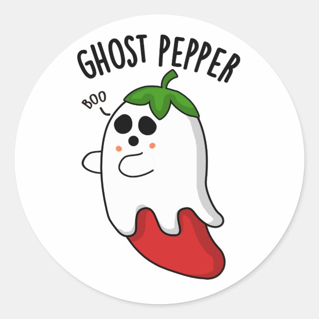 Ghost Pepper Funny Chili Pun  Classic Round Sticker (Front)