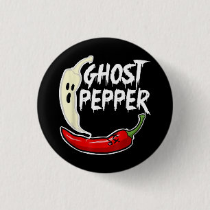 Ghost Pepper Funny Spicy Hot Halloween Ghost Peppe 1 Inch Round Button