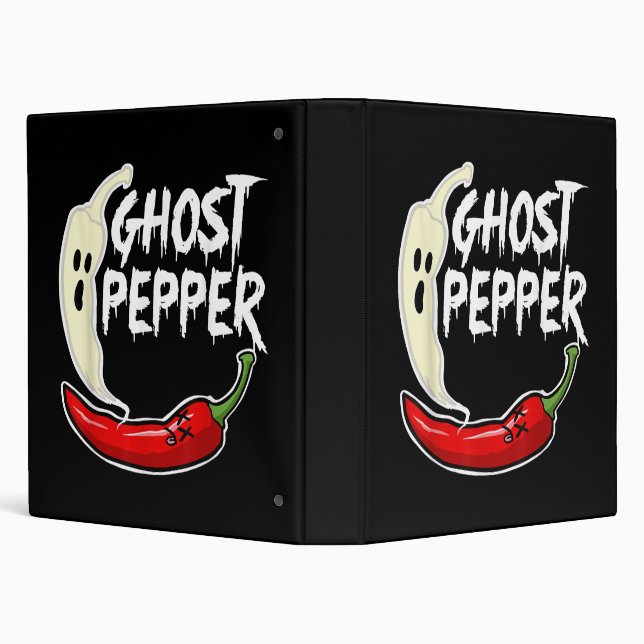 Ghost Pepper Funny Spicy Hot Halloween Ghost Peppe Binder (Background)
