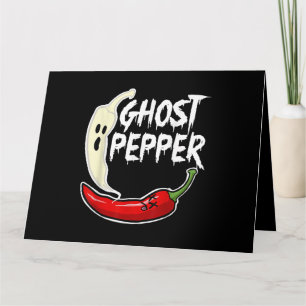 Ghost Pepper Funny Spicy Hot Halloween Ghost Peppe Card