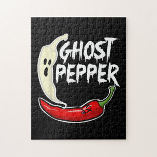 Ghost Pepper Funny Spicy Hot Halloween Ghost Peppe Jigsaw Puzzle