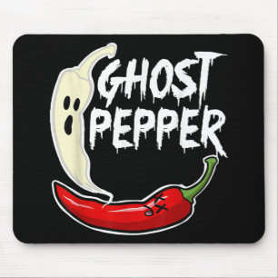 Ghost Pepper Funny Spicy Hot Halloween Ghost Peppe Mouse Pad