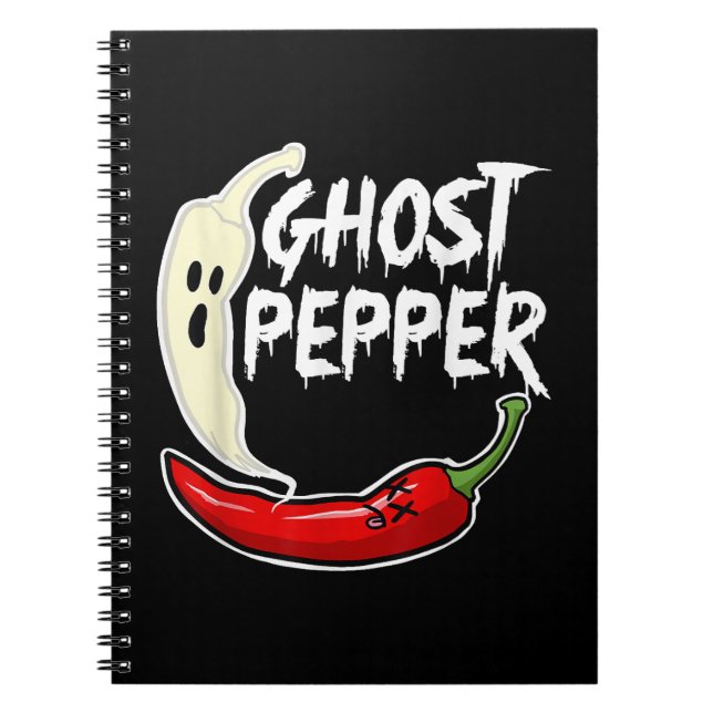 Ghost Pepper Funny Spicy Hot Halloween Ghost Peppe Notebook (Front)