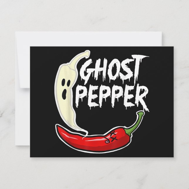 Ghost Pepper Funny Spicy Hot Halloween Ghost Peppe Save The Date (Front)