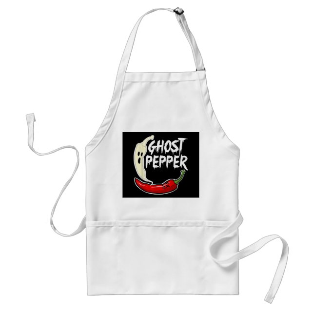 Ghost Pepper Funny Spicy Hot Halloween Ghost Peppe Standard Apron (Front)