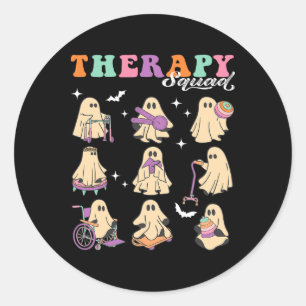Ghost Physical Therapy Squad Slp Ot Pt Team Hallow Classic Round Sticker