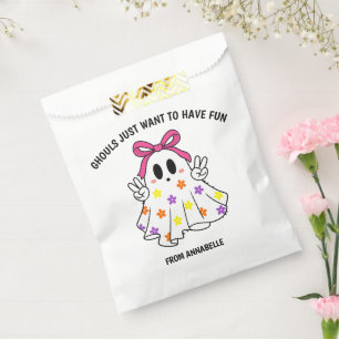 Ghost Pink Ghouls Want Have Fun Halloween Favour Bag
