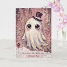 Ghost Pink Halloween Boo Greeting Pinkoween Spooky