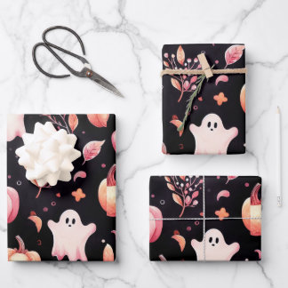 Ghost pink Helloween  Wrapping Paper Sheets