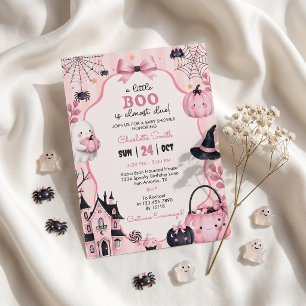 Ghost Pink Pumpkin Girl Baby Shower Invitation