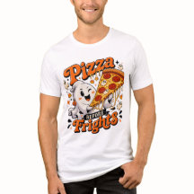 Ghost Pizza Halloween T-Shirt Couples Party Tee