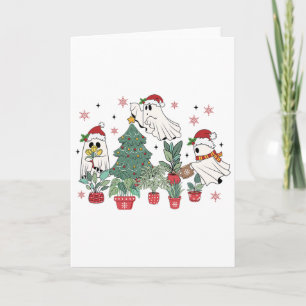 Ghost Plant With Xmas Tree Christmas Kids Boys Gir Card
