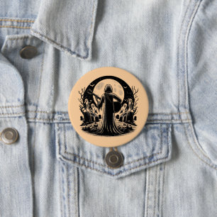Ghost playing Guitar in graveyard dark art  3 Inch Round Button