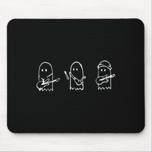Ghost Playing Guitar Lazy Halloween Costume Fun Mu Mouse Pad