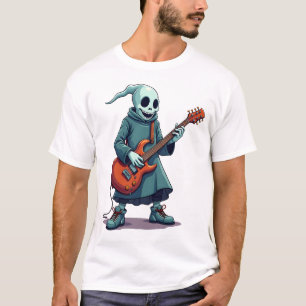 Ghost Playing Guitar � Spooky Music Halloween Tee