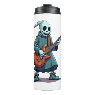 Ghost Playing Guitar – Spooky Music Halloween Tee Thermal Tumbler