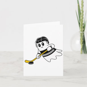 Ghost Playing Ice Hockey Halloween Costume Sports  Card