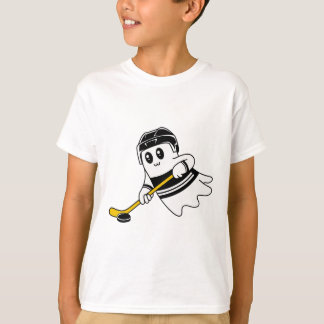 Ghost Playing Ice Hockey Halloween Costume Sports  T-Shirt