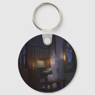 Ghost Playing Organ Keychain