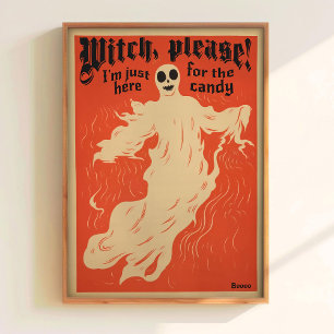 Ghost Poster Print Vintage Halloween Art Friendly