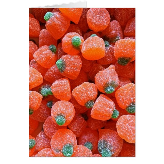 Ghost Pumpkin Candy Trick or Treat Halloween Card
