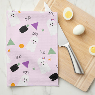 Ghost Pumpkin Confetti pattern  Kitchen Towel