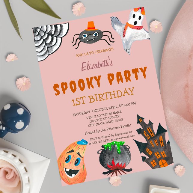 Ghost Pumpkin Halloween Birthday  Invitation (Creator Uploaded)