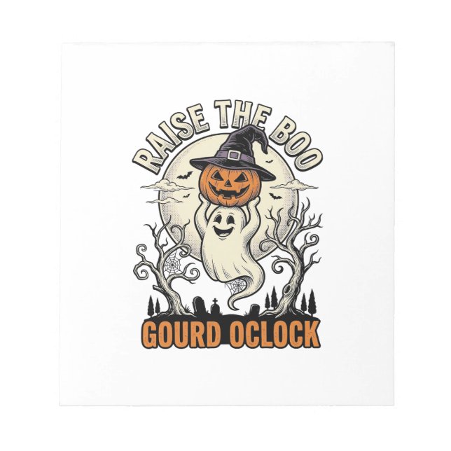 Ghost Pumpkin Shirt Vintage Halloween Engraving Te Notepad (Front)