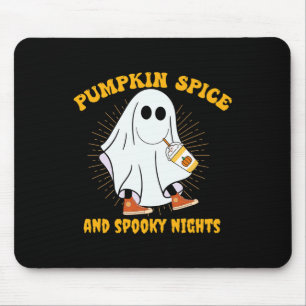 Ghost Pumpkin Spice Latte Fall Vibe Halloween Spoo Mouse Pad